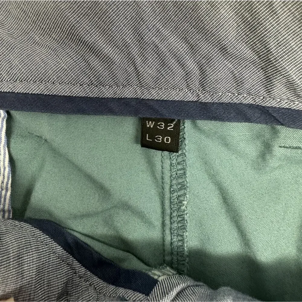J. Crew Mens Pants Size 32 30 Urban Slim Chino Teal Cotton 100% Preppy Academia
